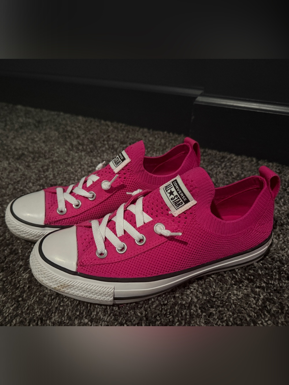 Converse Low Top Sneakers - Hot Pink & White
